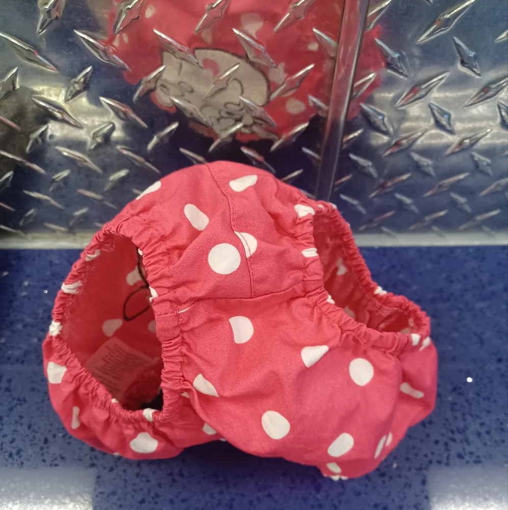 Tiny Tillia by Avon cow polka dots diaper cover Pink and White